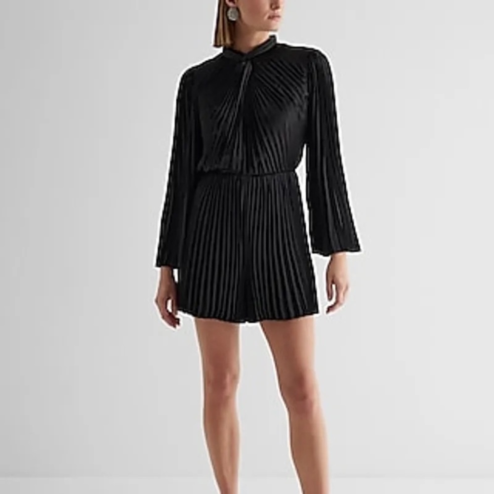 Express Black Pleated Jumpsuit